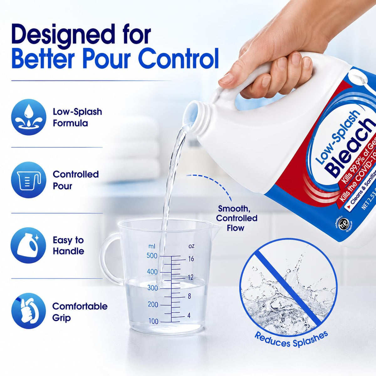 Low-Splash Bleach by Generic – 81 Fl Oz (Pack of 1)