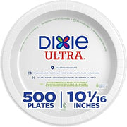 Georgia-Pacific Dixie Ultra 10 1/16 Inch Heavy-Weight Paper Plates, White, 500 Count, Bulk Case, 4 Packs/125 Count Per Pack, SXP10W