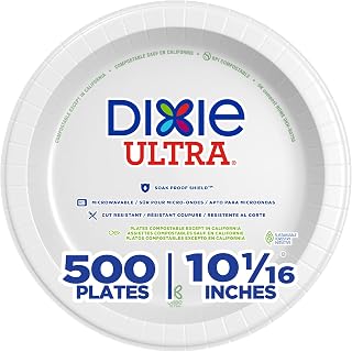 Georgia-Pacific Dixie Ultra 10 1/16 Inch Heavy-Weight Paper Plates, White, 500 Count, Bulk Case, 4 Packs/125 Count Per Pack, SXP10W