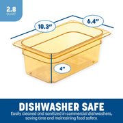 High Heat Food Pan by Carlisle FoodService Products – 1 Count (Pack of 1), 2.8 quarts, Amber, Model 3088113