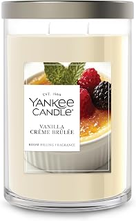 Yankee Candle Large Tumbler Scented Candle with up to 80 Hour Burn Time, Premium Plant Wax Blend for Consistent Burn, 20 oz Tumbler Candle with Room Filling Fragrance, Vanilla Crème Brûlée