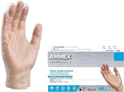 AMMEX Vinyl Gloves Disposable 4 mil Clear Plastic Exam Grade and Food Safe