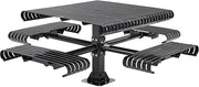 46" Square Steel Slat Picnic Table by Global Industrial – Alloy Steel, Black, Model 271673