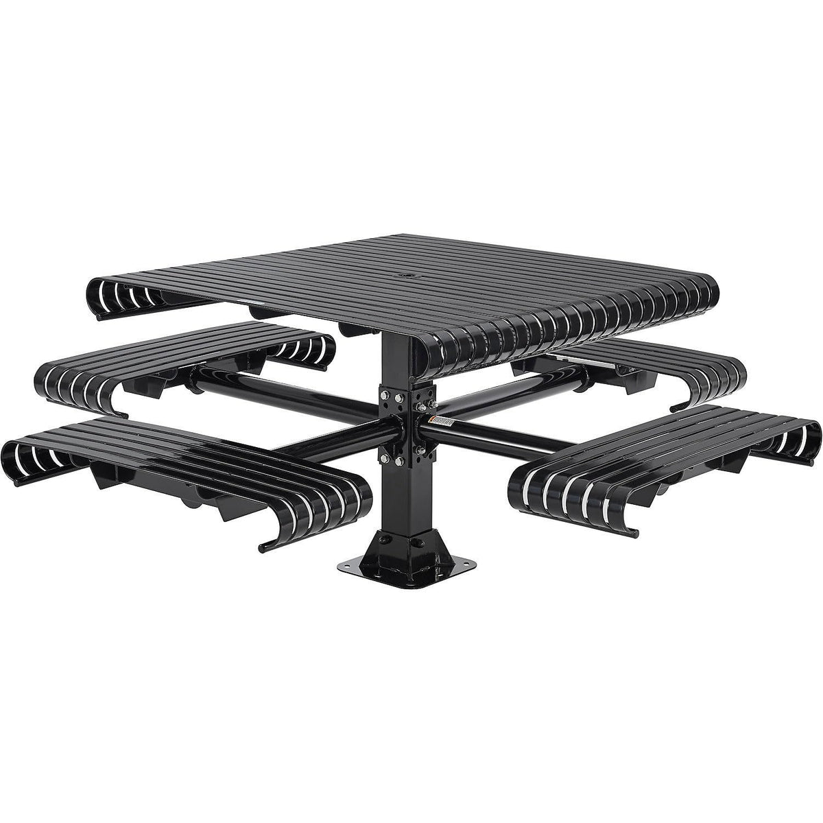46" Square Steel Slat Picnic Table by Global Industrial – Alloy Steel, Black, Model 271673