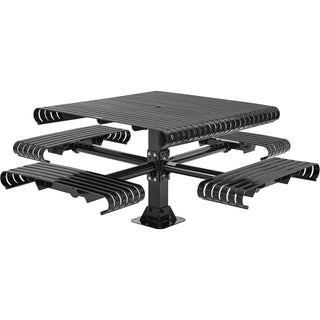 46" Square Steel Slat Picnic Table by Global Industrial – Alloy Steel, Black, Model 271673
