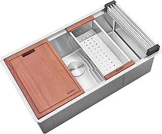 Ruvati 32-in Stainless Steel RoundCorner Undermount Workstation Sink-RVH8301