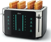 Oster 4-Slice Toaster Touch Screen Stainless Steel Digital Timer 6 Shade Settings Easy to Clean Removable Crumb Tray