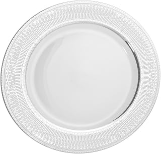 10 Strawberry Street Iriana 12" Charger/Buffet Plate, Set of 6, Silver