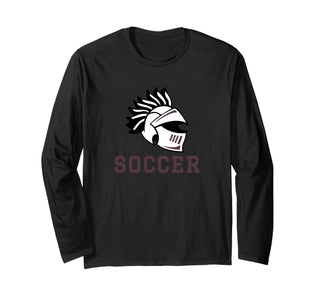 Curtis High School Warriors Soccer Long Sleeve T-Shirt by Curtis High School, Staten Island, NY 10301 – Black, Model T72VXVKSFZX