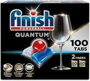 Finish Quantum with Activblu Technology - 100 Tabs - Dishwasher Detergent - Powerball - Ultimate Clean and Shine - Dishwashing Tablets