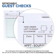 3.25 x 5.125 Mini Guest Check Pads (10 Pack) - Small Detachable Checks - 1 Part Green Paper Guest Check Pads - Small Server Notepads & Waitress Order Pads - Check Pads for Diners