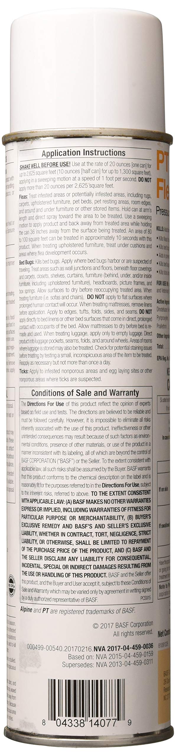 PT Flea & Bed Bug Pressurized Insecticide - 14 oz. by Alpine – Model 12565
