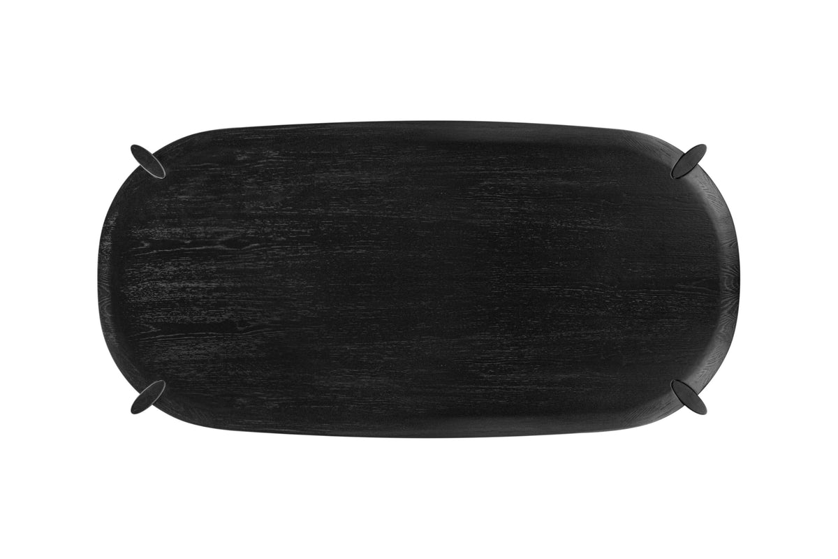 Steven - Modern Black Oval Dining Table by Limari Home – Rubberwood, Black, Model LIM-83024