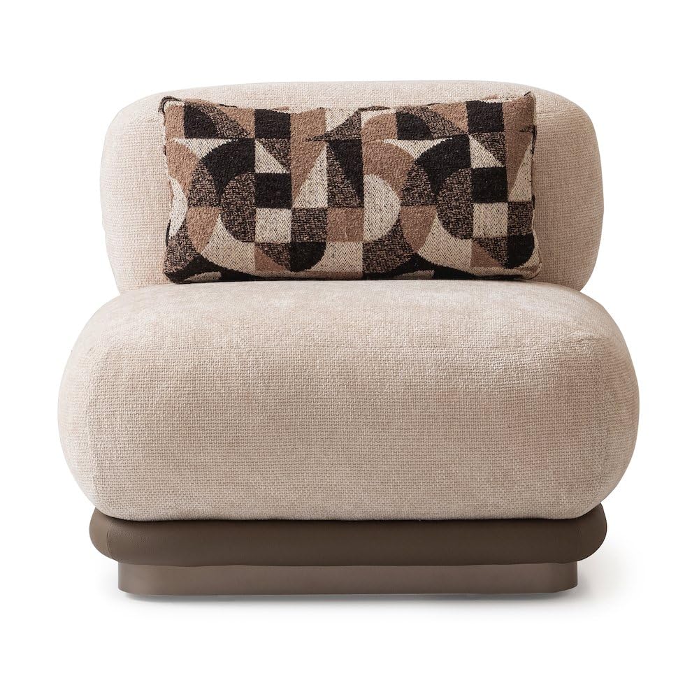 Bristol Point Brown Armless Chair by Michael Amini – Solid; Manufactured Wood, Saddle Brown, Model LFR-BSTL830-FWN-226