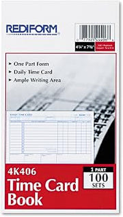 Rediform 4K406 Employee Time Card Daily Two-Sided 4-1/4 x 7 100/Pad