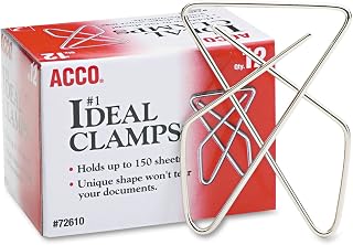 ACCO Brands Ideal Clamps, Steel Wire, Large, 2-5/8'', Silver, 12/Box