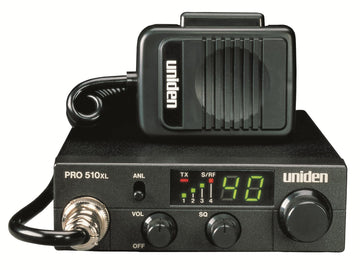 Pro Series 40-Channel CB Radio. Compact Design. Backlit LCD Display. Public Address. ANL Switch and 7 Watts of Audio Output. Unique PLL Circuit. S/RF LED Meter. by Uniden – Model