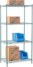 Nexel Poly-Green, 4 Tier, Wire Shelving Starter Unit, 36"W x 21"D x 74"H
