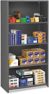 Tennsco ESPC1836MGY Closed Commercial Steel Shelving, Five-Shelf, 36w x 18d x 75h, Medium Gray