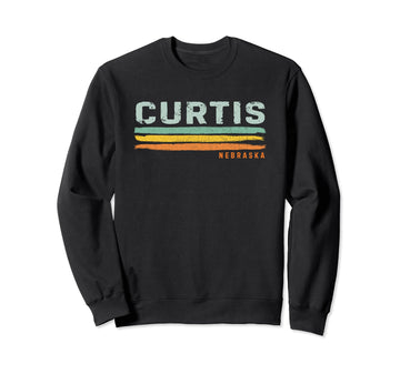 Vintage Stripes Curtis NE Sweatshirt by Curtis NE Souvenir – Black, Model G3WZ9PTKZ6N