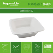 Responsible Products 24 oz (50 Count) / Classic White / Casual Bowls