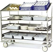 Glass Rack/Dish Sorting CART 1 Flat, 3 Angled 28INX46IN Shelves