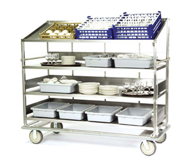 Glass Rack/Dish Sorting CART 2 Flat by Lakeside – 30 7/8 x 75 1/2 x 69 1/4 in, Stainless Steel, Clear, Model B596