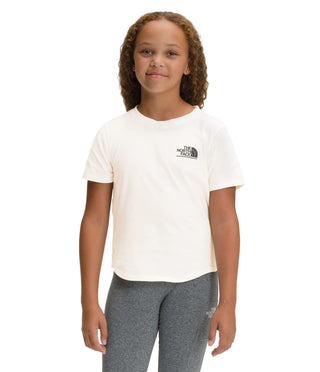 Girls’ Short Sleeve Graphic Tee by The North Face – Cotton, White, Model NF0A5J46Q4C-XS