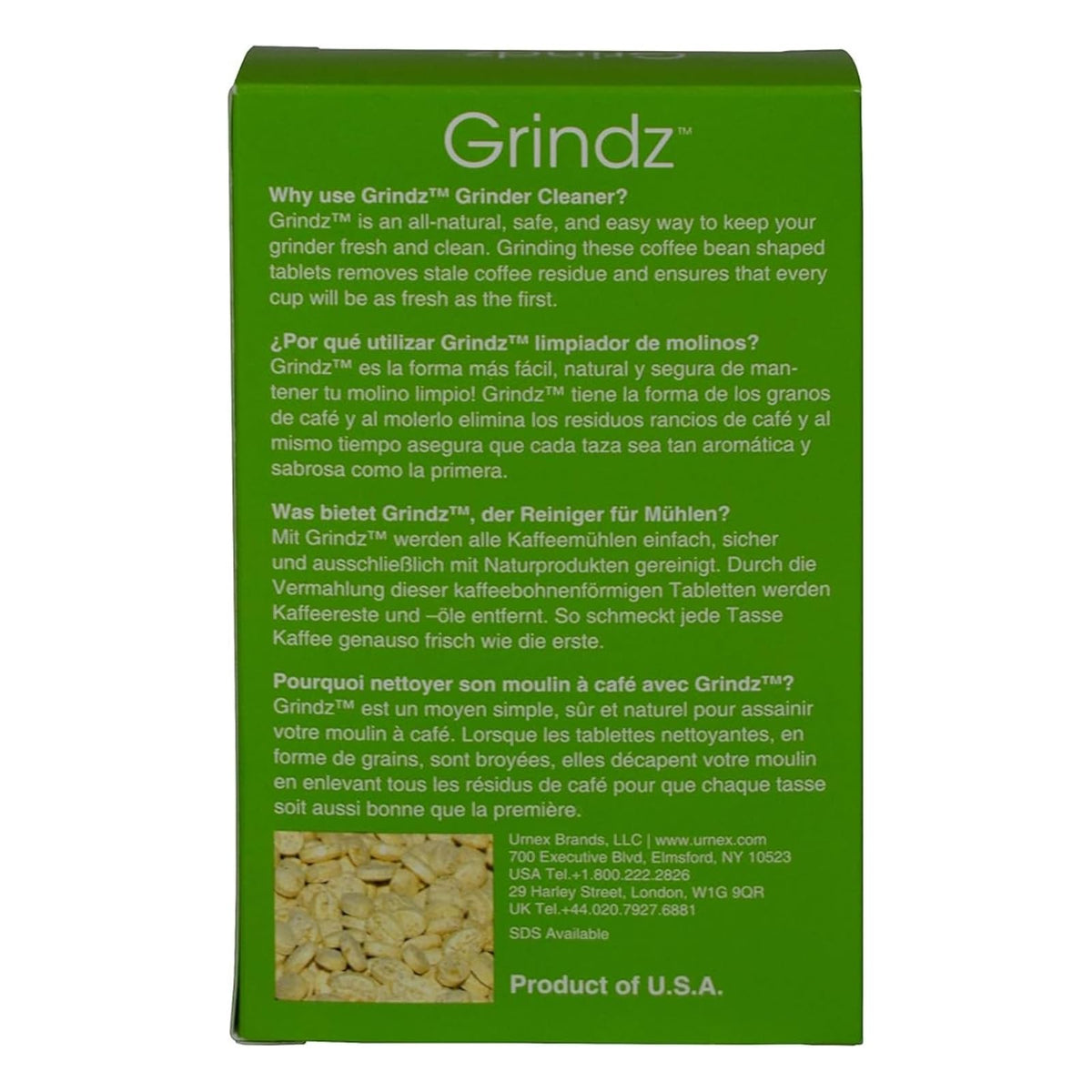 Grindz Professional Coffee Grinder Cleaning Tablets by Urnex – 1 Count (Pack of 3), Man-Made-Material, Multicolored, Model URN1901