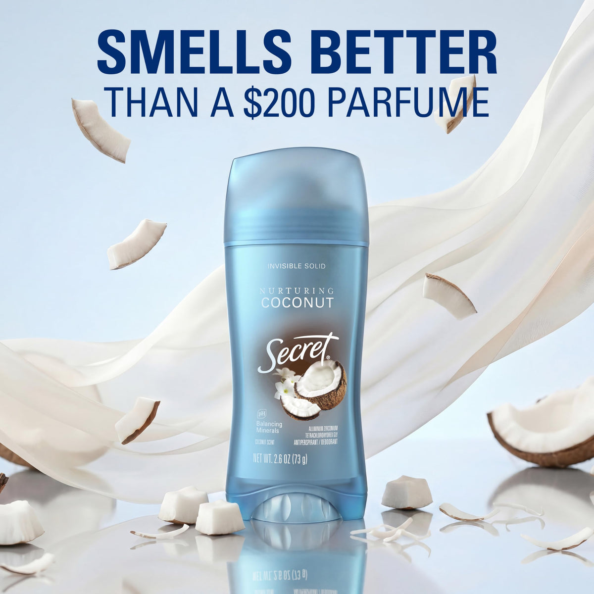 Secret Coconut / 2.6 Ounce (Pack of 3) / 3 Antiperspirant Deodorant