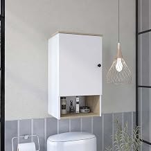 Alaska Medicine Cabinet with 3 Storage Shelves by FM FURNITURE – Metal, Light Oak-white, Model FM7120GDB