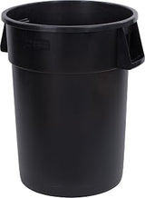 Carlisle FoodService Products CFS 34104403 Bronco Round Waste Container, 44 gal, 31.35" Height, 27.5" Width, 27.5" Length, Polyethylene (LLDPE), Black (Pack of 3)
