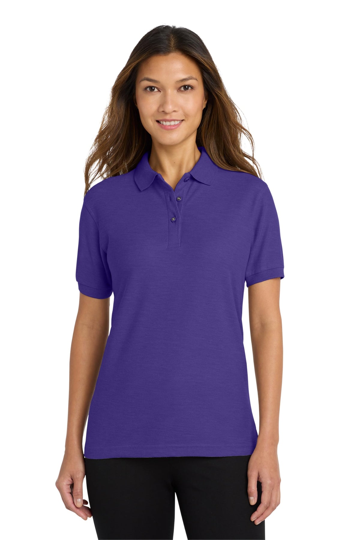 Women's Silk Touch Polo Purple by Port Authority – X-Large, Silk, Purple, Model SNM-452255