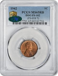 1942 P Lincoln Cent DDO FS-102, CAC Verified PCGS MS65RB