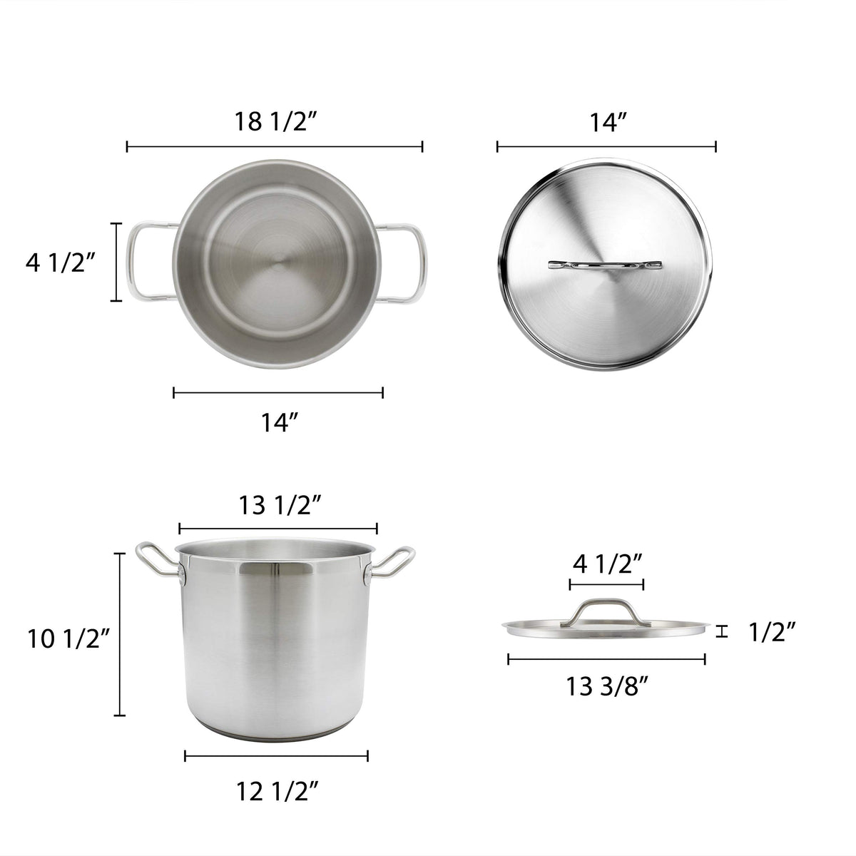 Thundergroup stainless steel stock pot with lid NSF certified by Thunder Group – 24 Quarts, 22.71 liters, Stainless Steel, Silver, Model SLSPS024