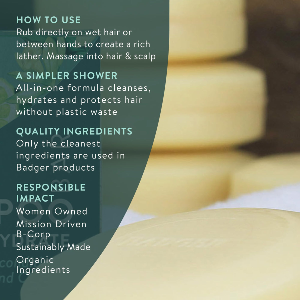 Jojoba & Baobab Conditioning Shampoo Bar by Badger – 3 Ounce (Pack of 1), Model 13038