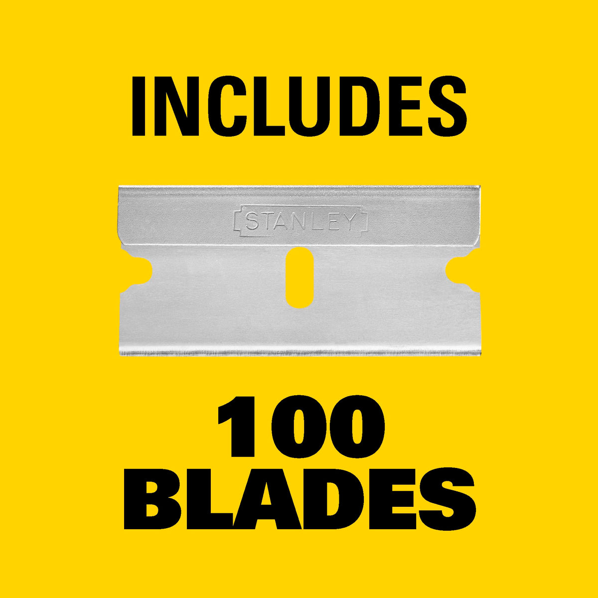 1-1/2 in. Glass Scraper Replacement Blades by STANLEY – 1 Count (Pack of 1), Blend, Black, Yellow, Model 11-515