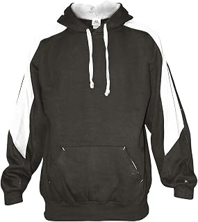 Badger BD1265 Adult Sabre Athletic Fleece Hood Charcoal/White XL