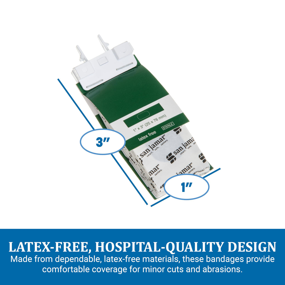 Metal Detectable Bandage Refills by San Jamar – Strip, Metal, Green, Model MKBR901