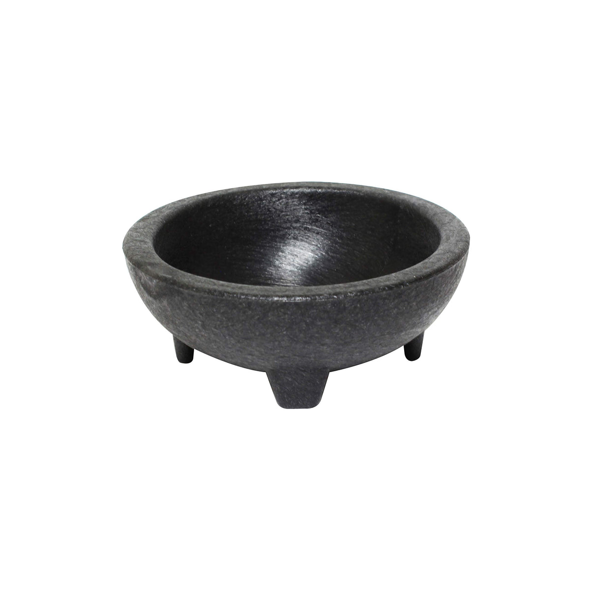 Molcajete Salsa Bowl 4 Oz. 4" X 4" X 1-5/8" by Thunder Group – 4" Diameter x 1.5" Height, 4.0 ounces, Plastic, Black, Model PLMJ004BK