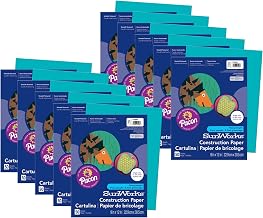 Prang Construction Paper, Turquoise, 9" x 12", 50 Sheets Per Pack, 10 Packs