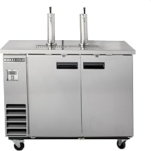 MAXX Cold Dual Tower Beer Dispenser, 47.5" W, 10.5 cu. ft., 2 Barrels/Kegs (297L) Storage Capacity, in Stainless Steel (MXBD48-2SHC)