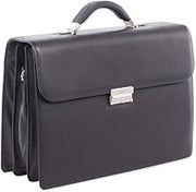 Swiss Mobility Milestone Briefcase, Fits Devices Up to 15.6", Leather, 5 x 5 x 12, Black