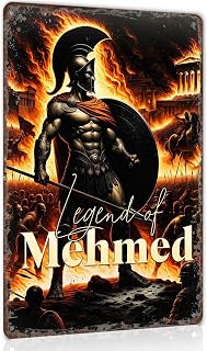Spartan Warrior Metal Sign 8x12 Inch for Man Cave Wall Decor