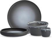 Cloud Terre by Fortessa Collection No 1 Stoneware 16 Piece Dinnerware Set, Service for 4, Charcoal