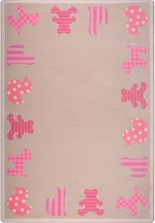 Joy Carpets Kid Essentials Infants & Toddlers Frisky Friends Rug, Pink, 10'9" x 13'2"