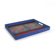Sailor Rectangle Serving Tray with Handles by American Atelier – 19" x 14" x 2", Melamine, Blue, Model 1270185