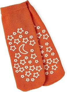 Medline Double-Tread Patient Slippers, Terry Inside, Glow-in-the-Dark Orange, Child, 48 Pairs per Case