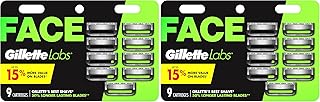 GilletteLabs Razor Blade Refills,Ultimate Precision Trimmer,5 Bladed Refills,Compatible with Exfoliating Bar and Heated Razors,9 Count (Pack of 2)
