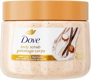 Dove Vanilla Sugar & Shea Butter Body Scrub Exfoliates and Deeply 15 oz